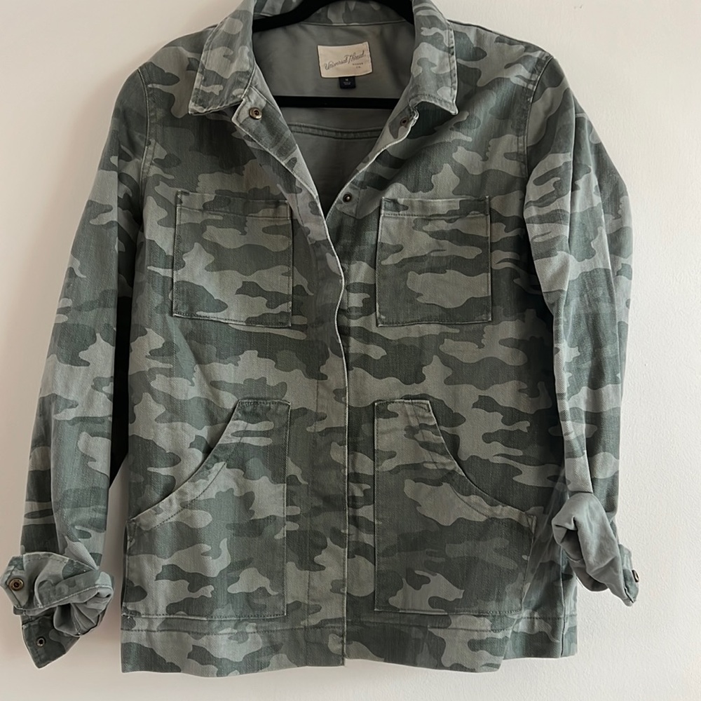 Army Green Camo Jean Jacket